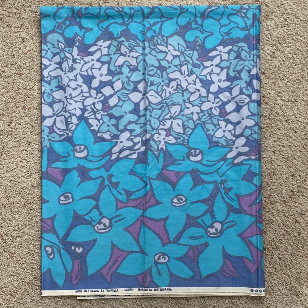 Gorgeous Vintage Marjatta Mestovaara Fabric. Made in Finland by Tampella.